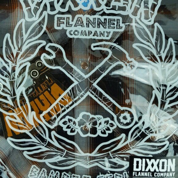 NWT Dixxon Flannel Bamboo Patina Black Brown Plaid Short Sleeve Pearl Snap Shirt - Picture 9 of 9